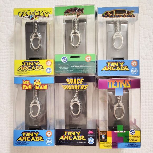 6 X Namco World's Smallest Tiny Arcade Galaxian Ms Pac-Man Space Invaders Galaga - Picture 3 of 13